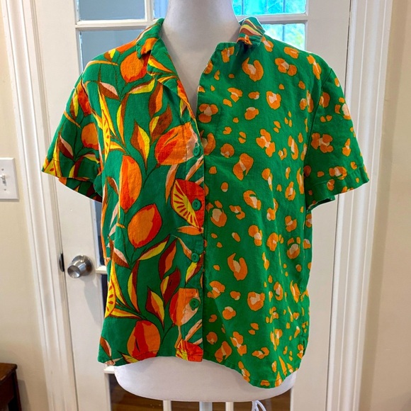 Tabitha Brown Tops - Tabitha Brown for Target Tropical Leopard Print Linen Blend Shirt. Size M